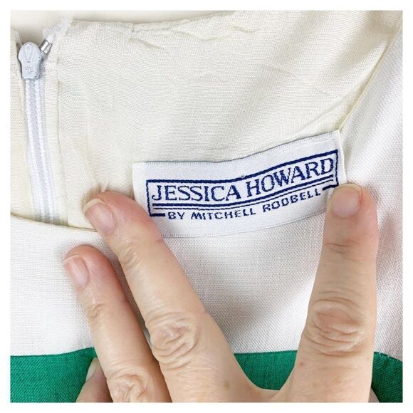 Jessica Howard Vintage Linen Striped Sheath Dress - Picture 2 of 12